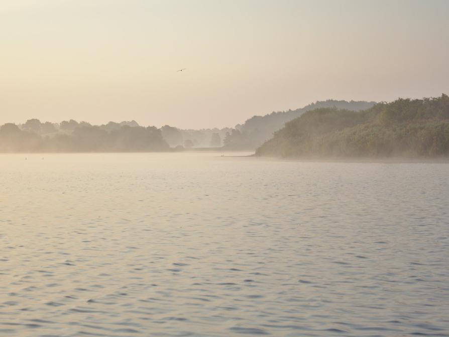 leichter Nebel über dem Lanker See
