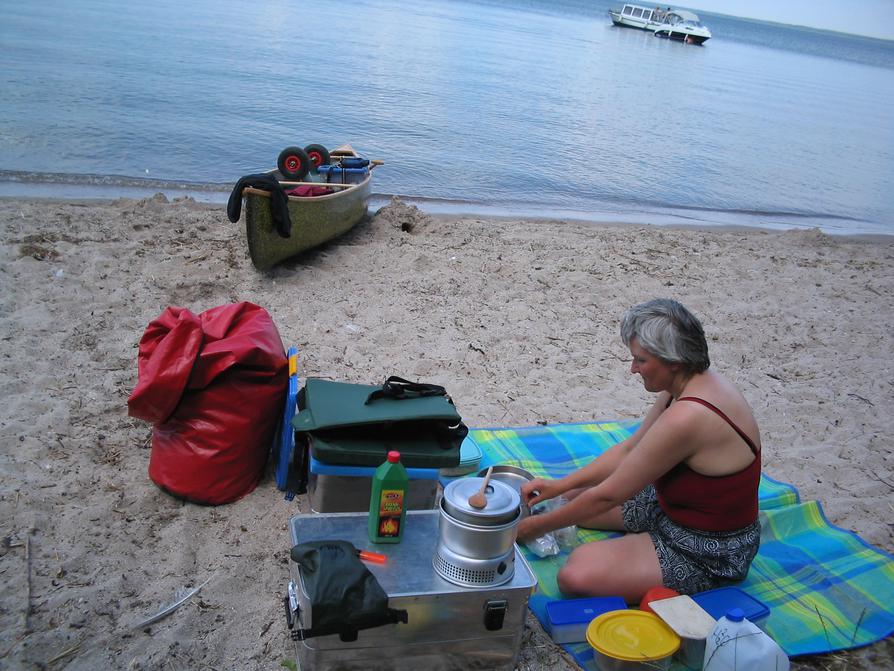 Mittagspause am Müritz-Strand bei Boek