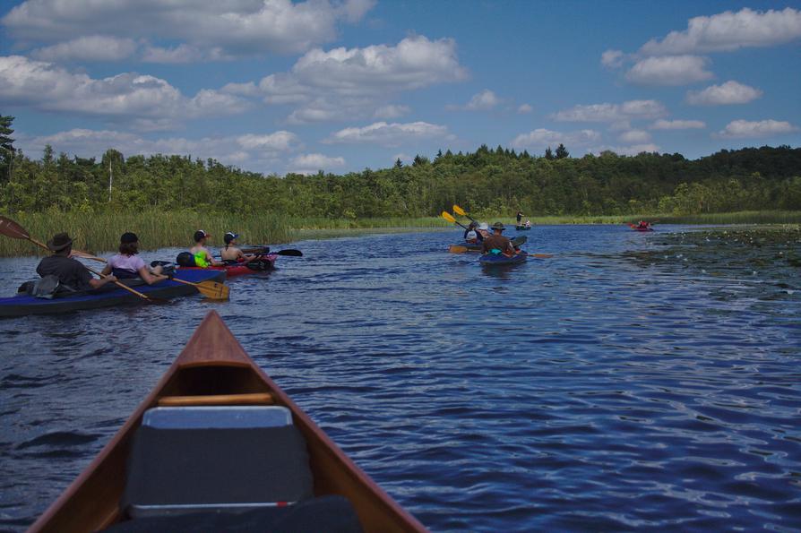 viele Paddler auf der Mecklenburgischen Seenplatte