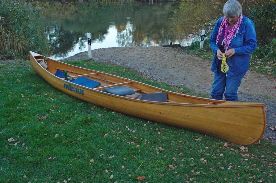 Unser Holzcanadier an der Einsetzstelle Kirchsee in Preetz