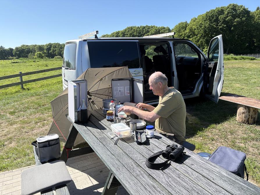 Essen kochen an der Einsetzstelle