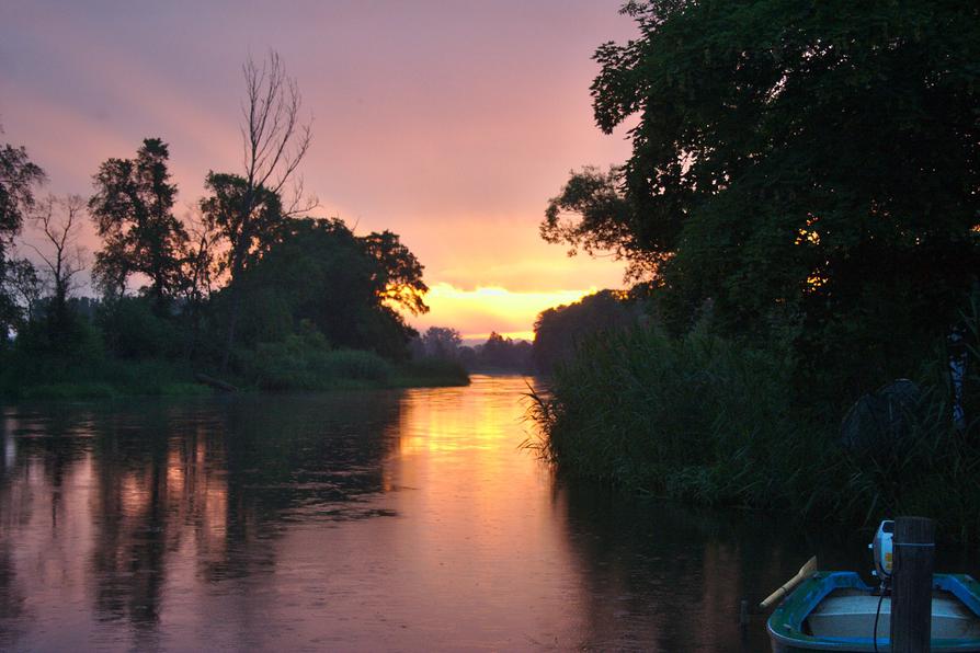 Sonnenaufgang in Bralitz an der Alten Oder