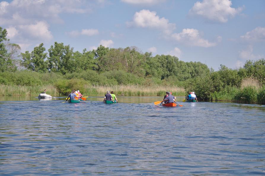 Canadier auf der Peene bei Aalbude